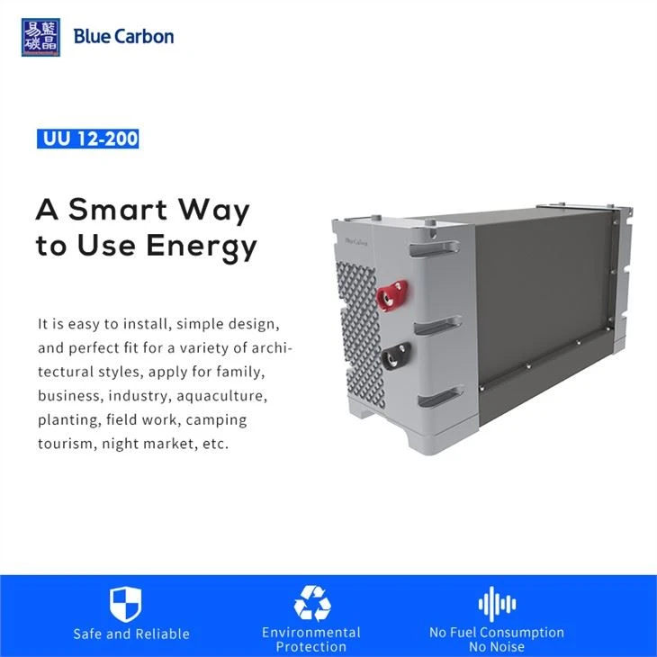 Blue Kabòn 200ah ityòm Ion pil 12.8v pou sistèm enèji solè